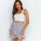 Womens High Waist Ruffle Hem Tie Wrap Skirt Summer Casual a Line Overlap Skirt