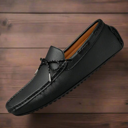 Large Fashionable Loafer Leather Soft Soled Black