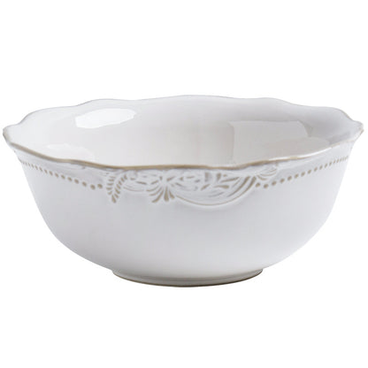 Relief Ceramic Tableware Rice Bowl and Plate Set - Noodle bowl 18.2cm - plate set