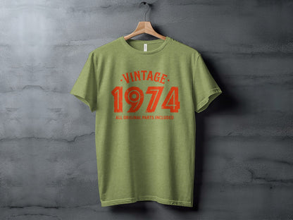 Vintage 1974 All Original Parts Included Birthday T-Shirt- Cloud 16 Clothing Co.- {{Product type}}