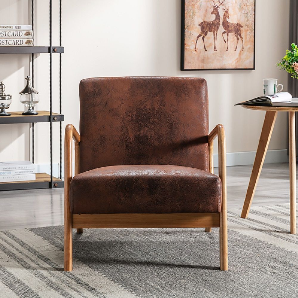 Classic Mid-Century Modern Accent Chairs, Open Framed Armchair With Cushioning- Unique Piece Furniture- {{Product type}}