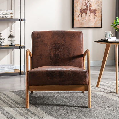 Classic Mid-Century Modern Accent Chairs, Open Framed Armchair With Cushioning- Unique Piece Furniture- {{Product type}}