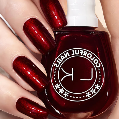 Dark Cherry Red Nail Polish Quick Dry Pearl Dark Red Nail Polish - - nail polish