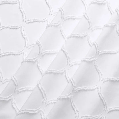 Textured White Fabric Shower Curtain Default Title