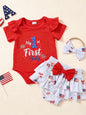 Children's My First 4th of July Bodysuit & Skort & Headband Set - Red -