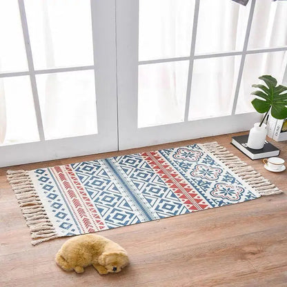 Nordic Style Cotton Linen Area Rug for Home Entrance Kia Day Design