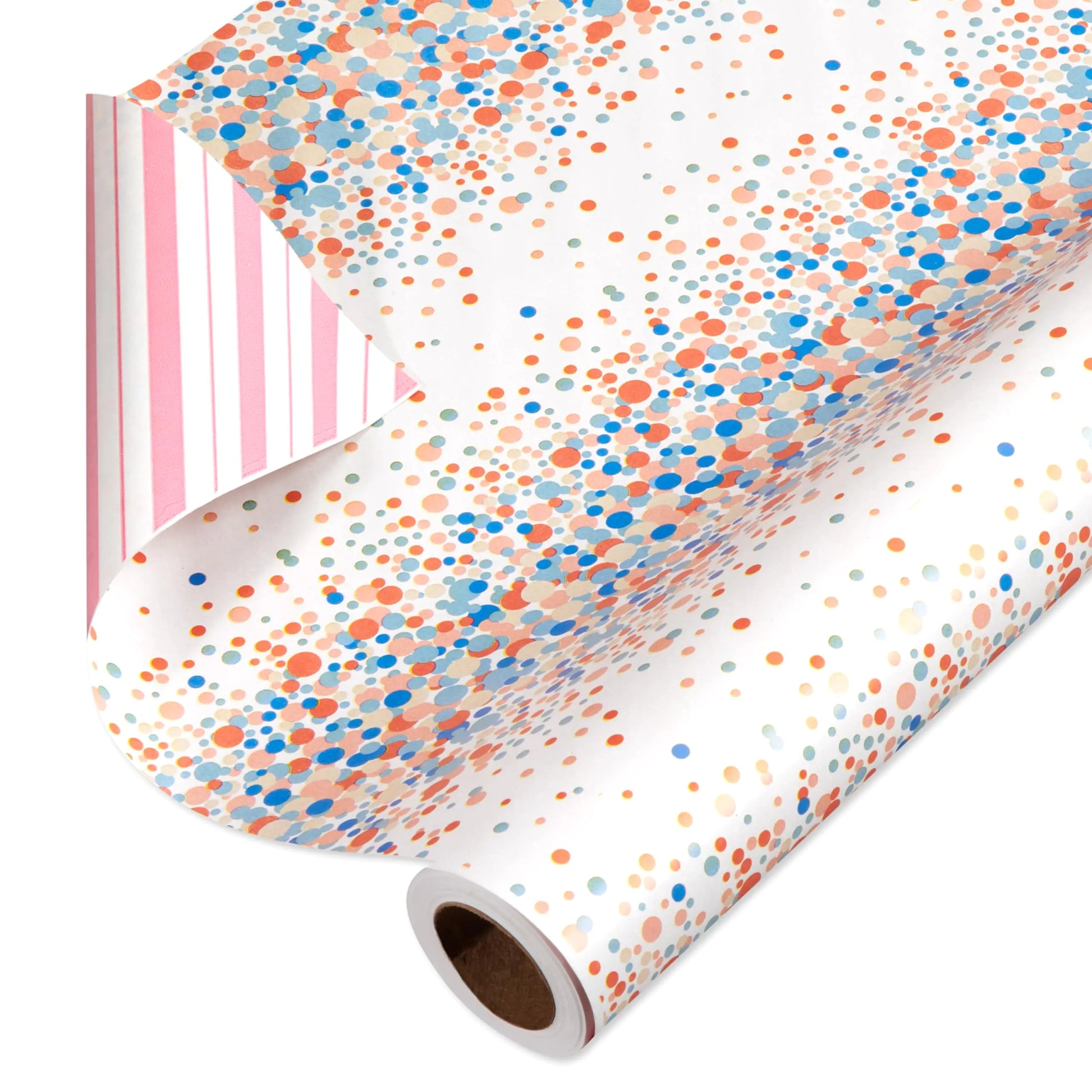 American Greetings 175 sq. ft. Reversible Wrapping Paper for Birthdays Weddings Bridal Showers Baby Showers and All Occasions Multicolored Polka Dots (1 Roll 30 in x 70 ft.) Kia Day Design