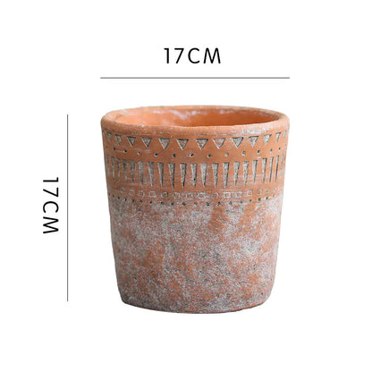Vintage Red Clay Pot with African Element Design Kia Day Design