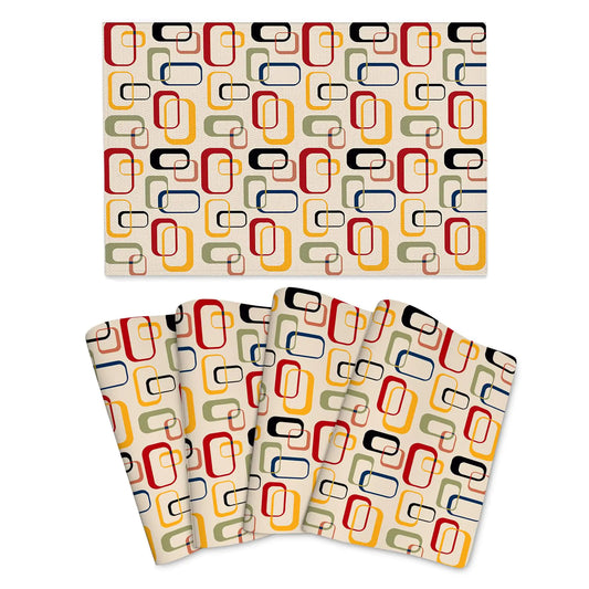 Mid Century Modern Dining Placemats Set of 4 - Kia Day Design