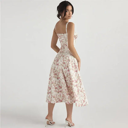 Pink Floral Office Midi Dress Kia Day Design