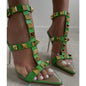 Women's High Heels Rivet - Green - heels