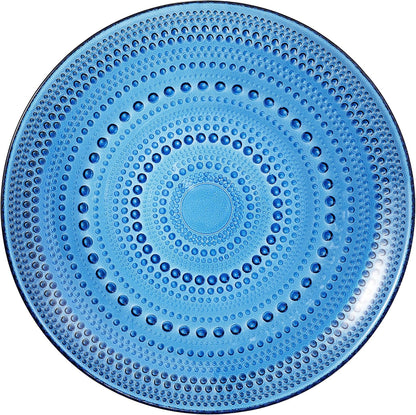 Glass Hobnail Dinner or Charger Plates | Set of 4 | Dark Blue - -