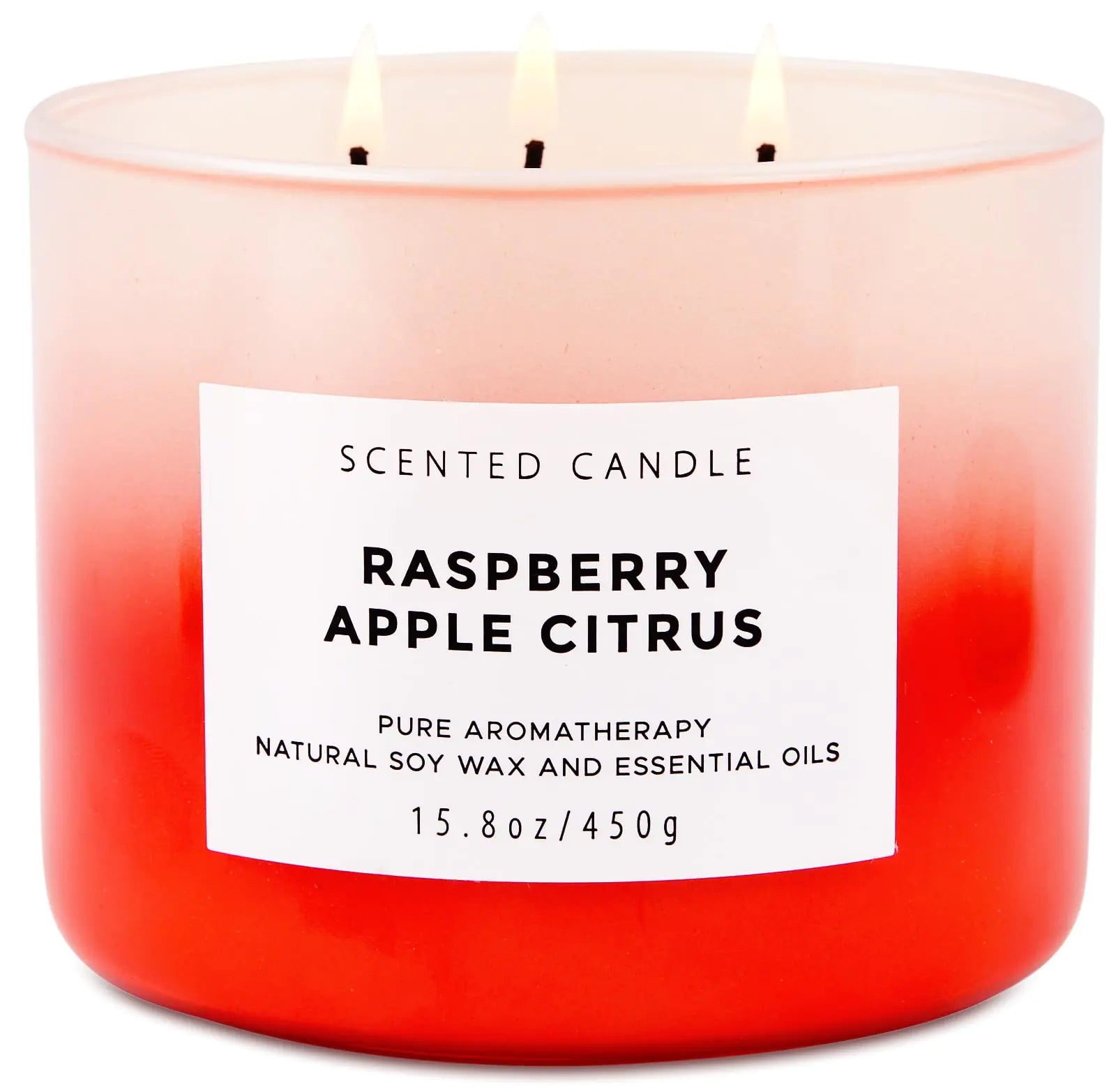 3 Wick Raspberry Apple Citrus Scented Candle 15.8 Oz - n a - candle