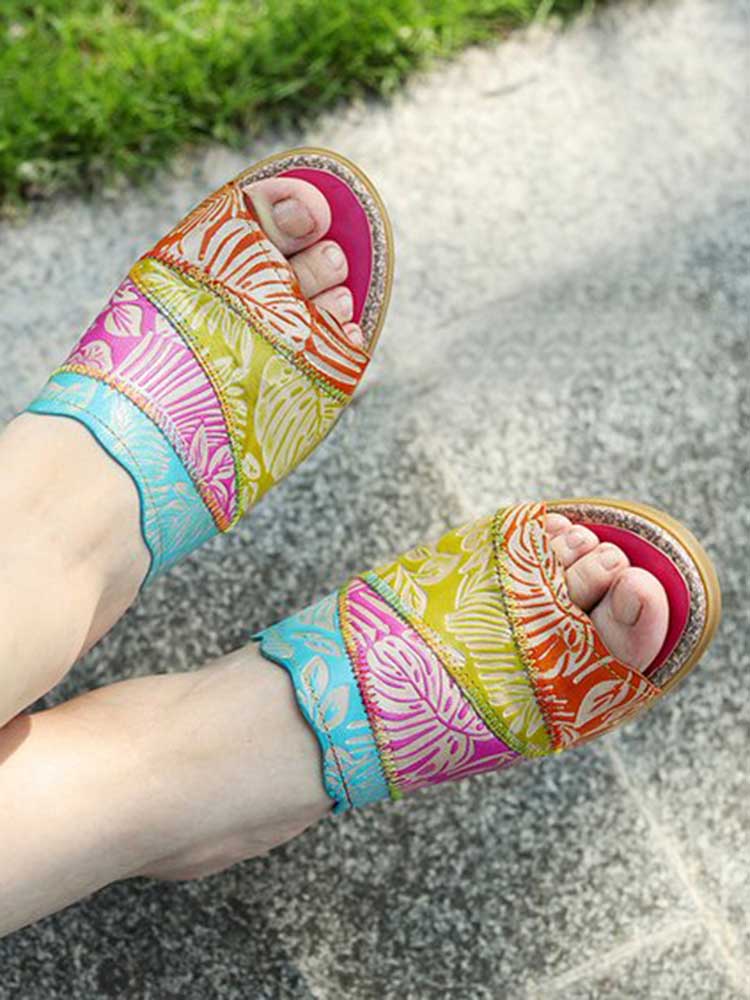 Four Color Splicing Slippers - - Pumps