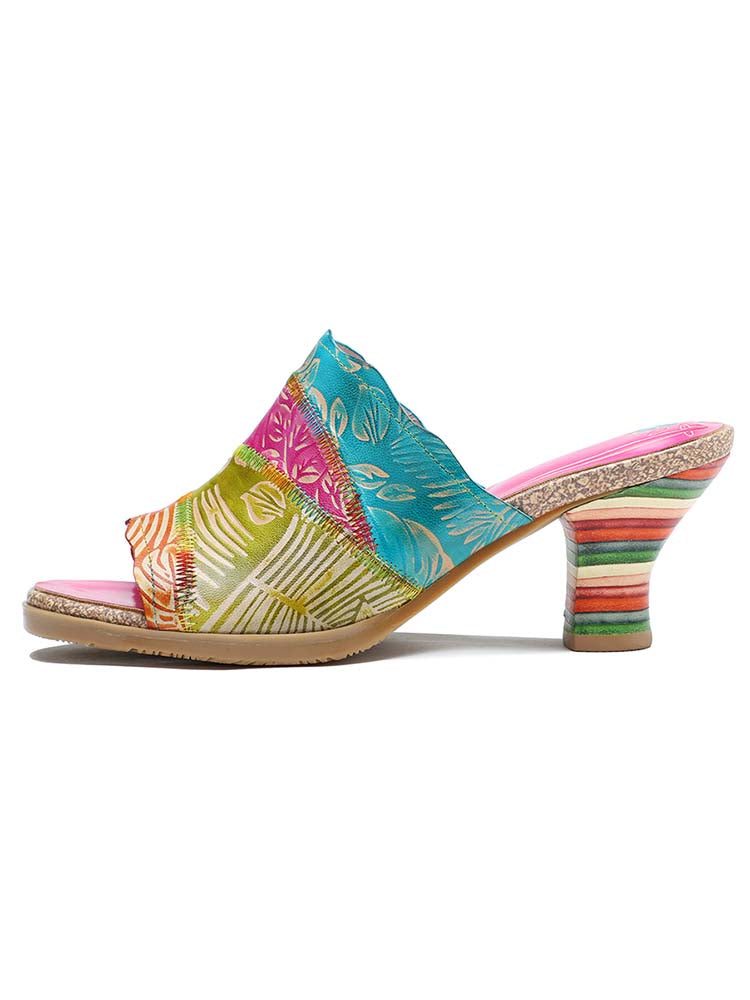 Four Color Splicing Slippers - - Pumps