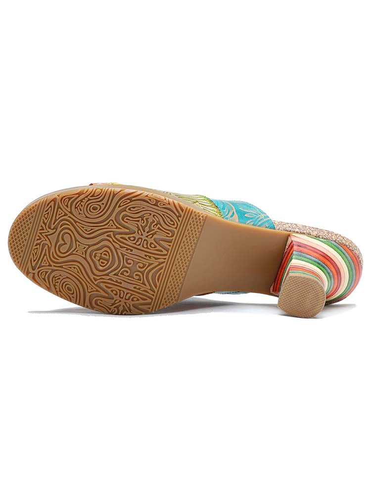 Four Color Splicing Slippers - - Pumps