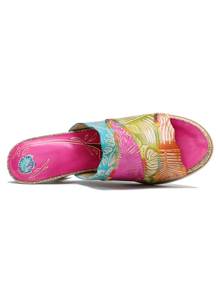 Four Color Splicing Slippers - - Pumps