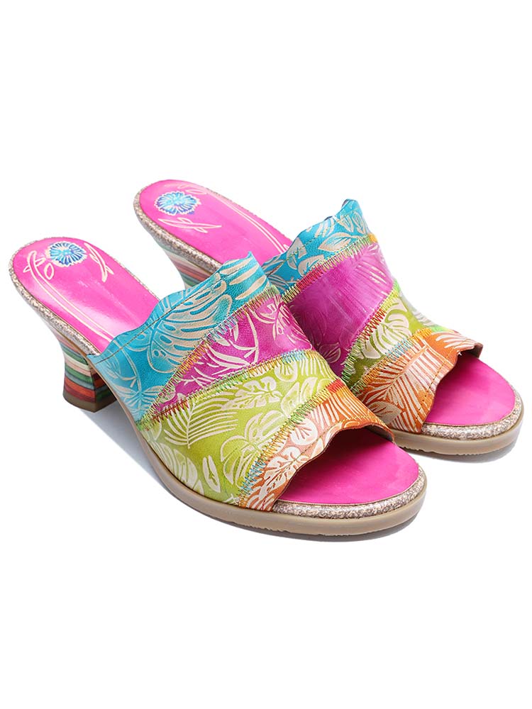 Four Color Splicing Slippers - - Pumps