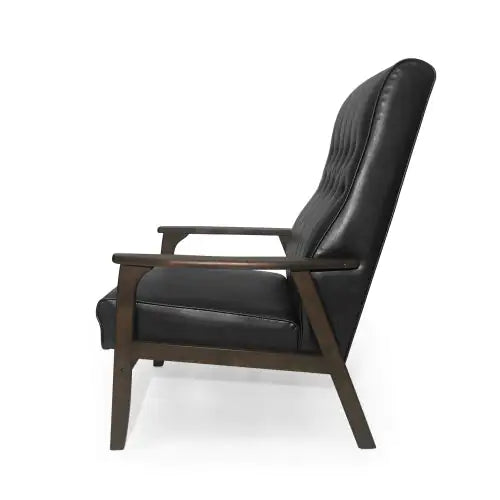 Mid-Century Faux Leather Upholstered Chair - Kia Day Design