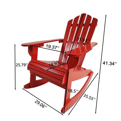 Reclining Wooden Outdoor Rocking Adirondack Chair