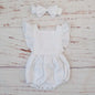 Organic Cotton Summer Baby Girl Clothes White 6M