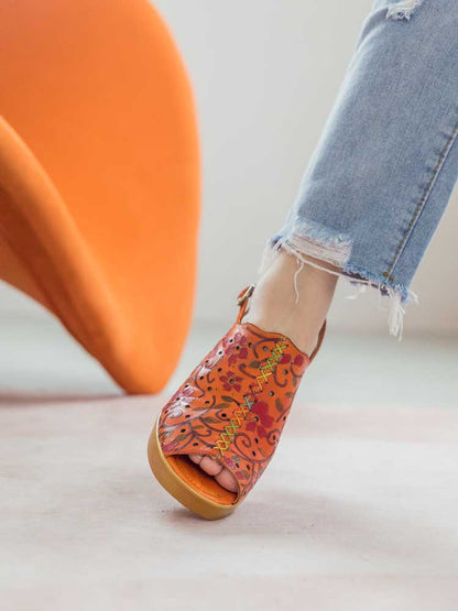 Fish Mouth Genuine Leather High Heel Sandals- Colorstepshoes- {{Product type}}