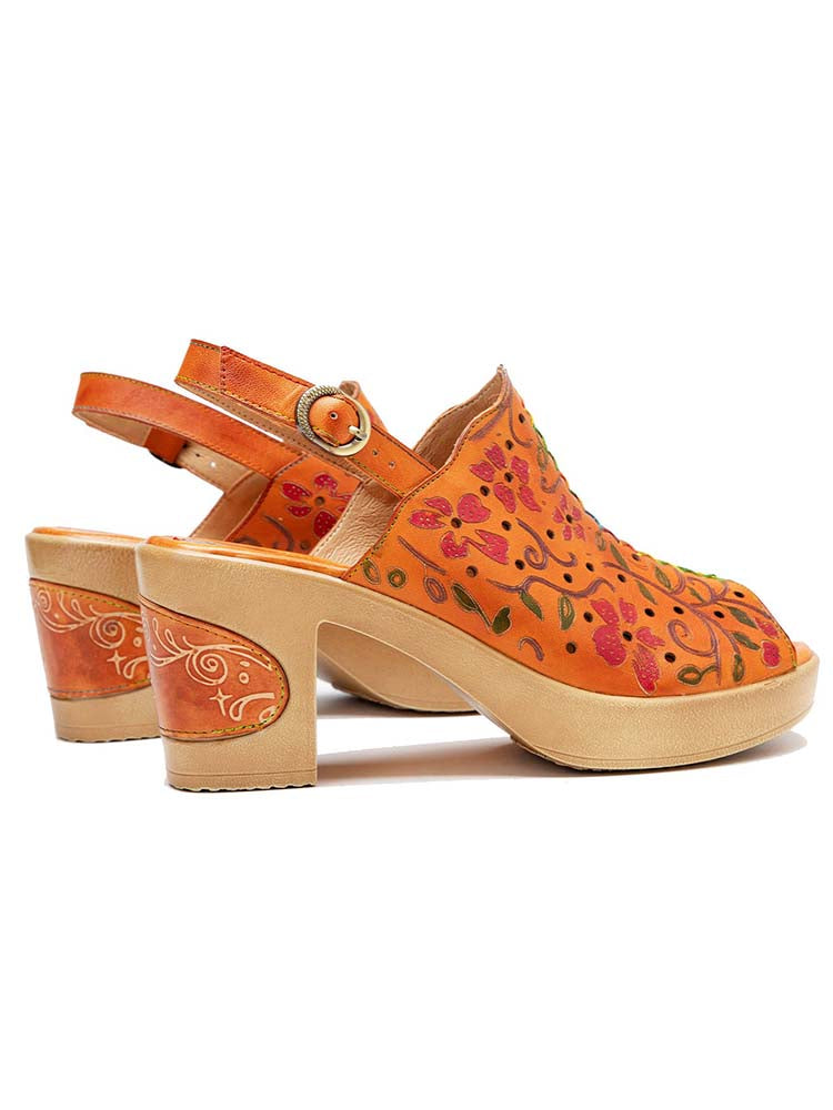 Fish Mouth Genuine Leather High Heel Sandals- Colorstepshoes- {{Product type}}