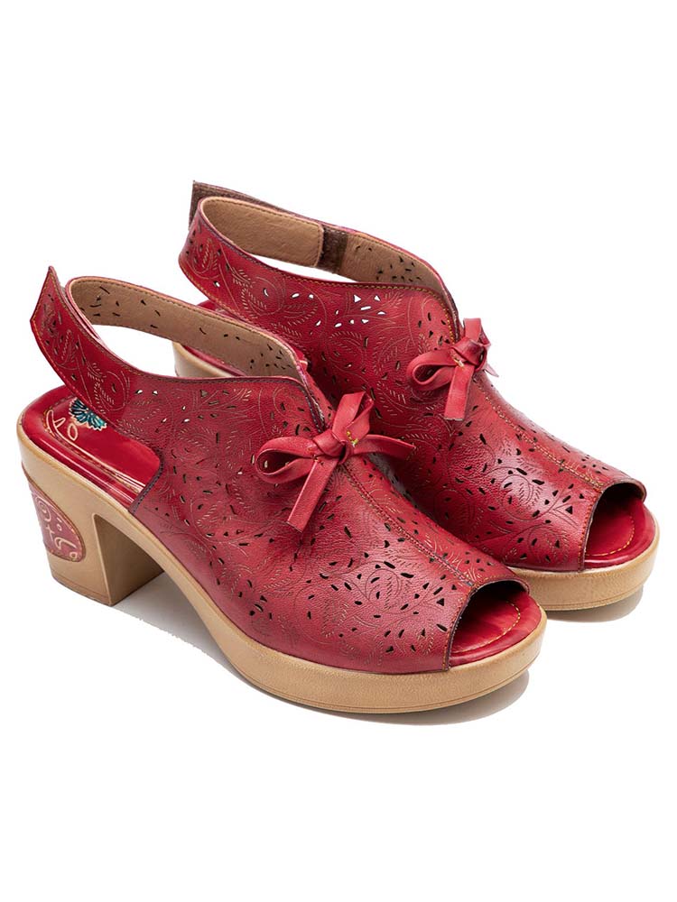 Vintage Handmade Fish Mouth Hollow Sandals- Colorstepshoes- {{Product type}}