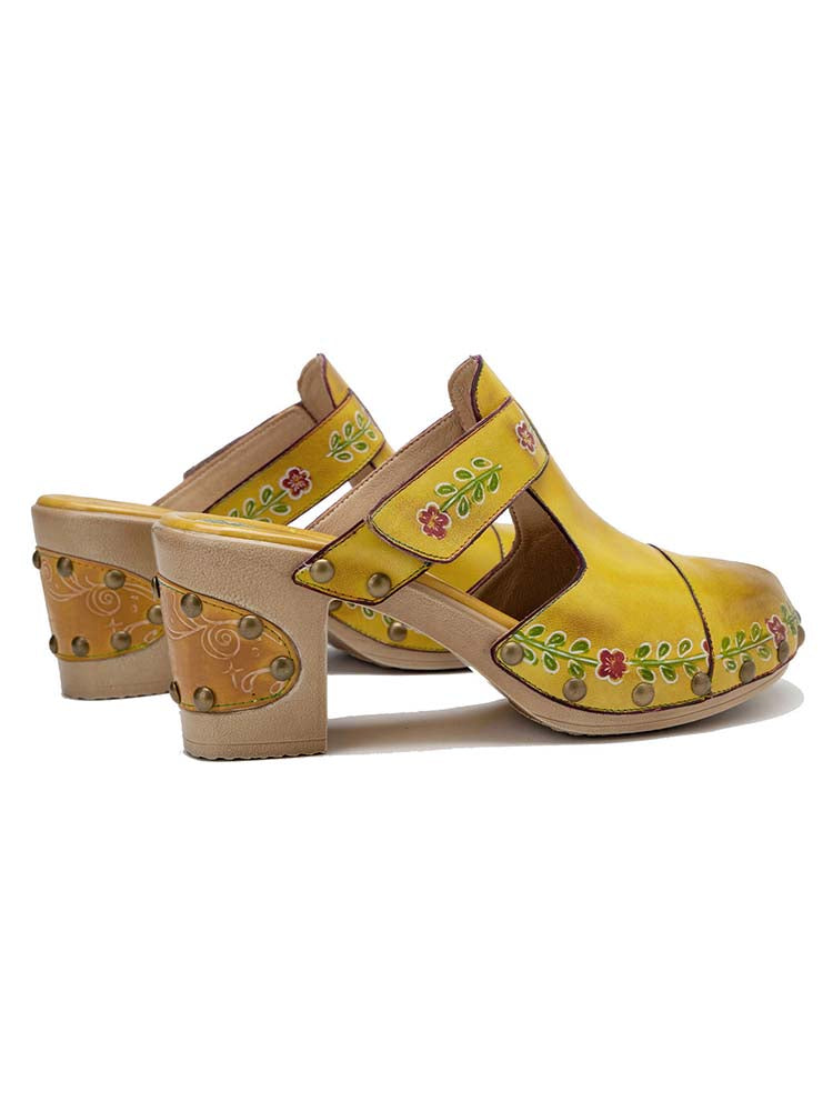 Vintage Handmade Round Toe Floral Slippers- Colorstepshoes- {{Product type}}