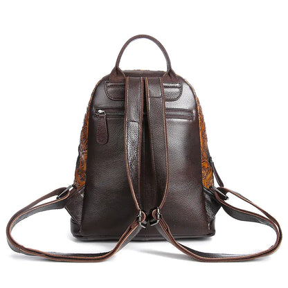 Luxury Retro Genuine Leather Women's Backpack Bag
