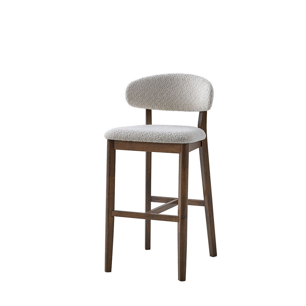 ACTU Bar Stools Set of 2, 30” Upholstered Bar Height Stools, Solid Wood, Mid-Century Modern- ACTU FURNITURE- {{Product type}}