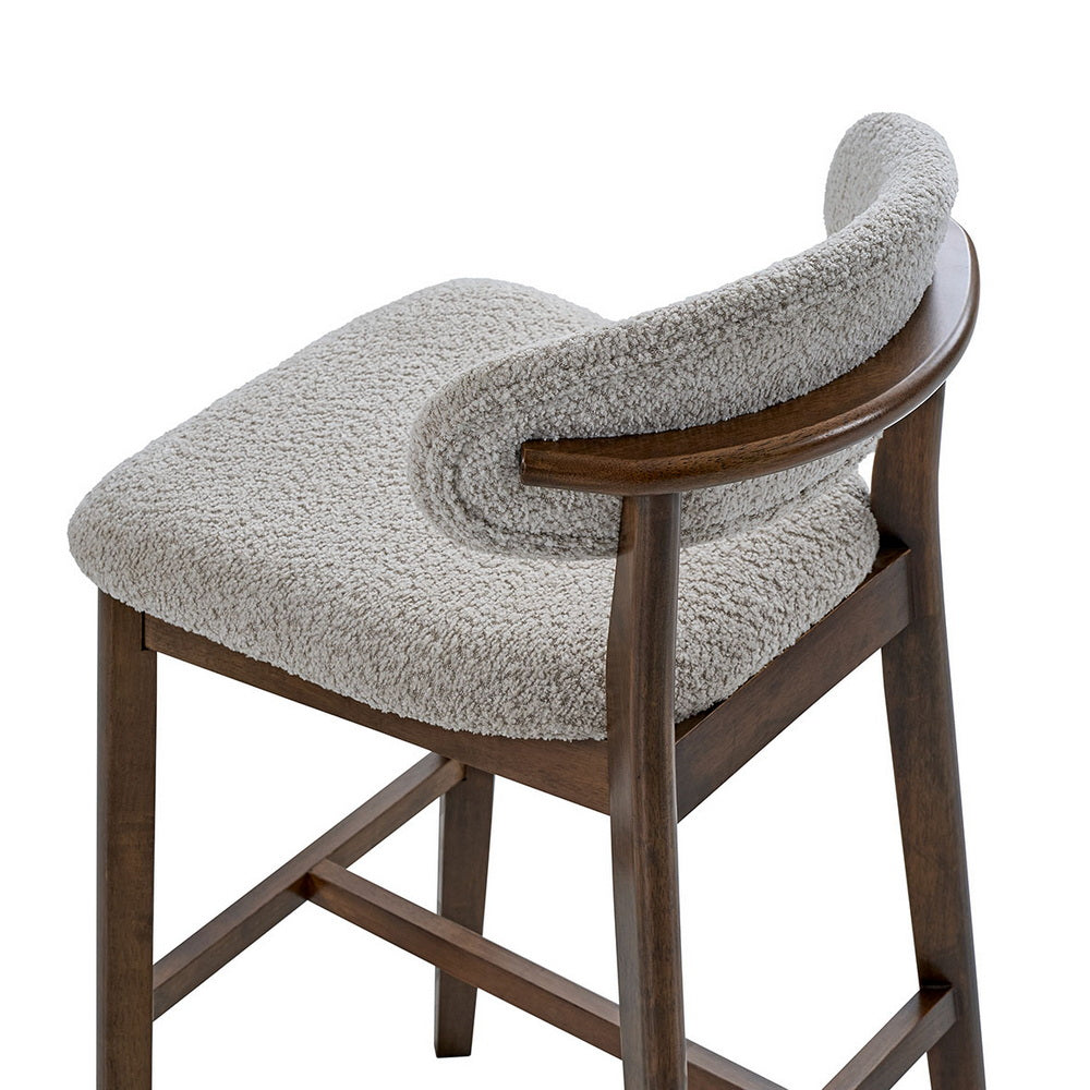 ACTU Bar Stools Set of 2, 30” Upholstered Bar Height Stools, Solid Wood, Mid-Century Modern- ACTU FURNITURE- {{Product type}}