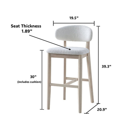 ACTU Bar Stools Set of 2, 30” Upholstered Bar Height Stools, Solid Wood, Mid-Century Modern- ACTU FURNITURE- {{Product type}}