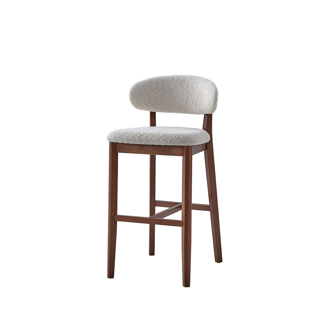ACTU Bar Stools Set of 2, 30” Upholstered Bar Height Stools, Solid Wood, Mid-Century Modern- ACTU FURNITURE- {{Product type}}