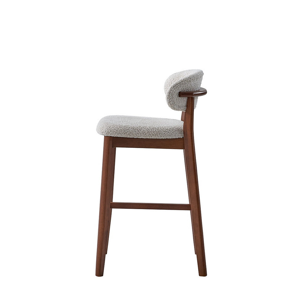 ACTU Bar Stools Set of 2, 30” Upholstered Bar Height Stools, Solid Wood, Mid-Century Modern- ACTU FURNITURE- {{Product type}}