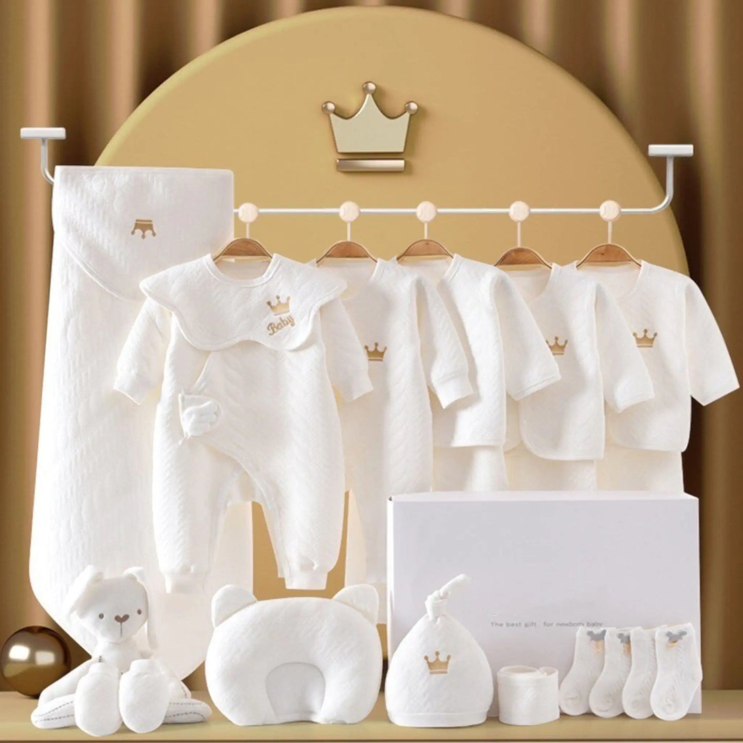 Newborn Baby Luxe Set White 3-6M