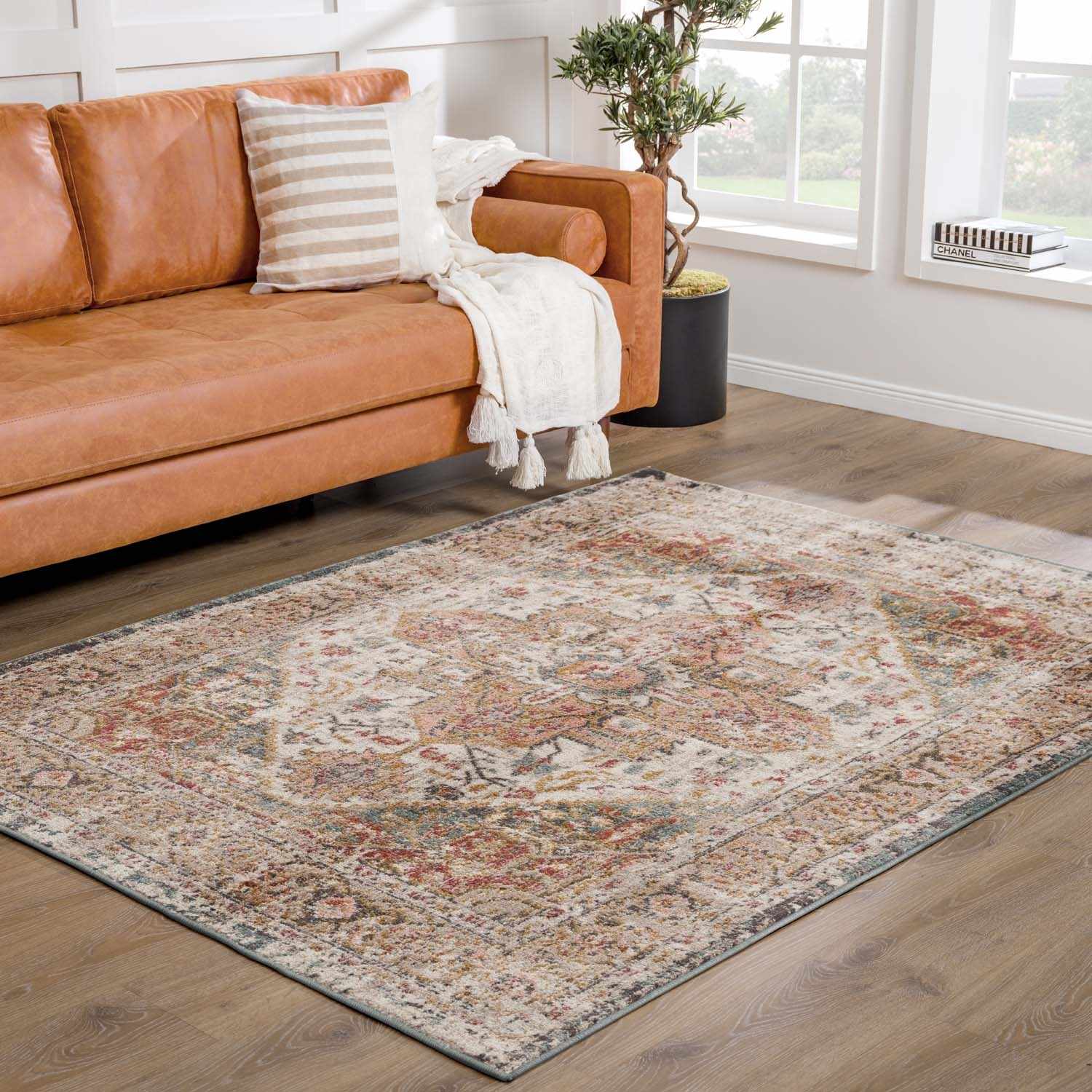 Peeta Brown Medallion Area Rug - - Rugs