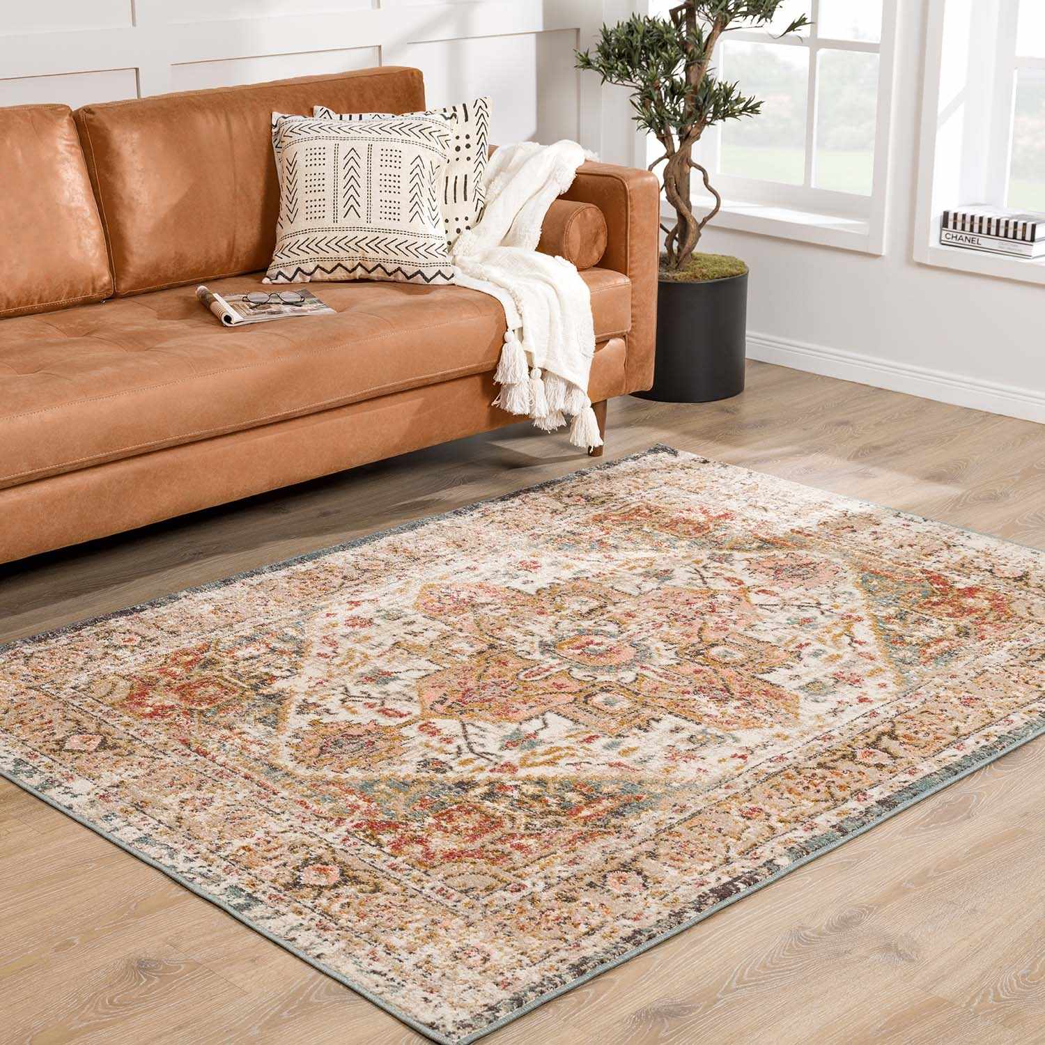 Peeta Brown Medallion Area Rug - - Rugs