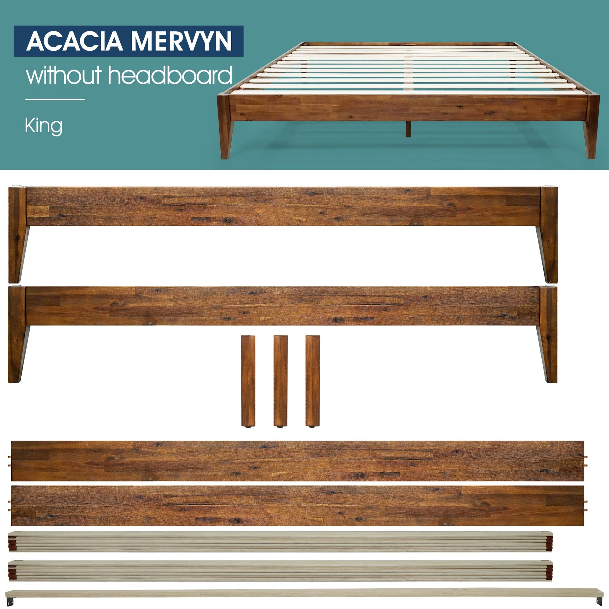 Mervyn Solid Wood Bed Frame - - Bed Frame