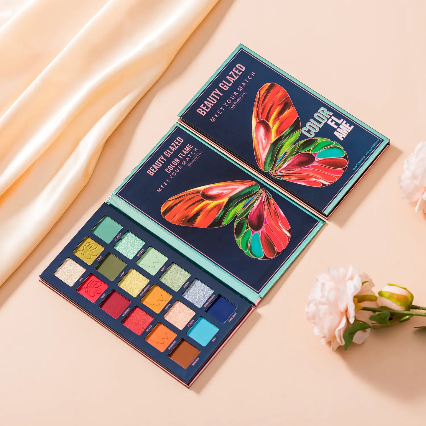 18-Color Butterfly Flame Eyeshadow Palette - - eyeshadow