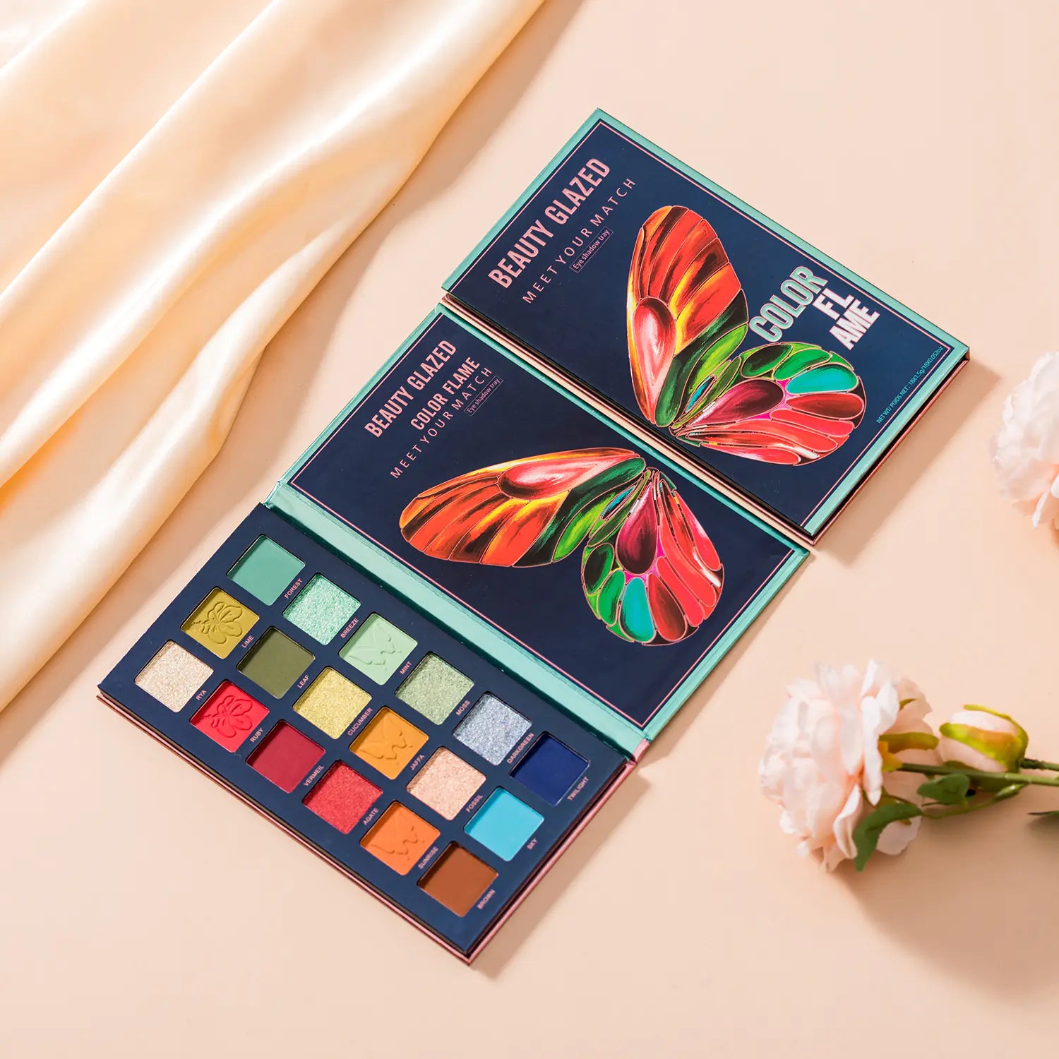 18-Color Butterfly Flame Eyeshadow Palette - - eyeshadow