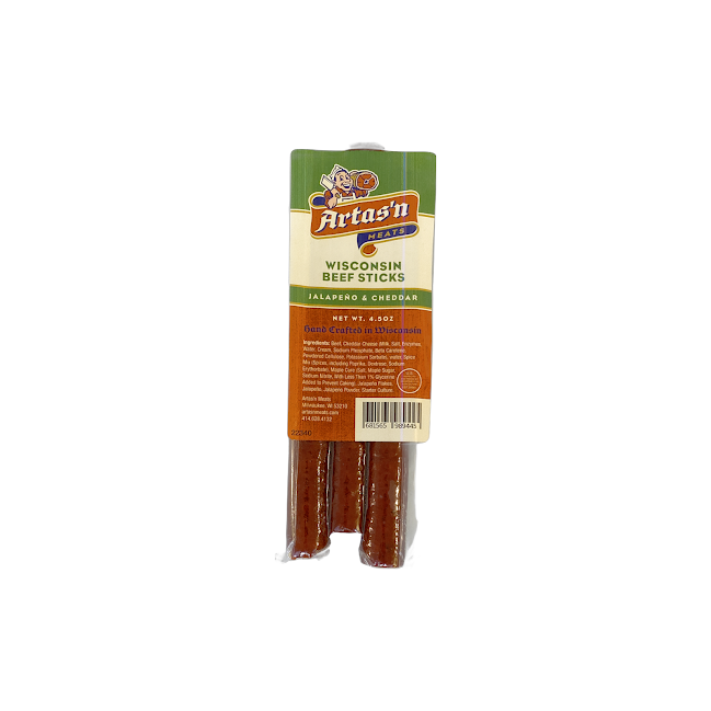 Wisconsin Beef Stick  Jalapeño & Cheddar- Artas'n Meats- {{Product type}}