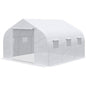 Greenhouse w/ White PE Cover and Heavy Duty Steel Frame 11.5' x 10' x 6.5' - - Outdoor > Gardening > Greenhouses