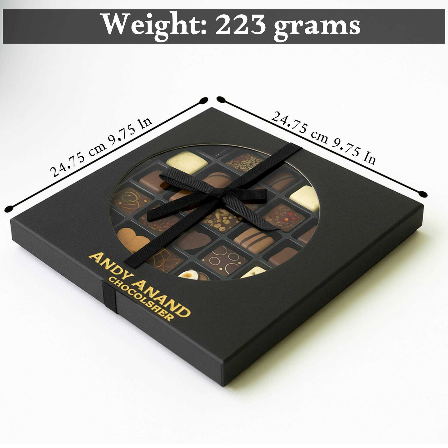 Andy Anand Gourmet Velvet Belgian Chocolate Bonbons Gift Box, 25 pc – Assorted Bon Bon Collection, European Craftsmanship, Birthday & Holiday Gift - - Food & Beverages > Desserts & Sweets > Chocolate