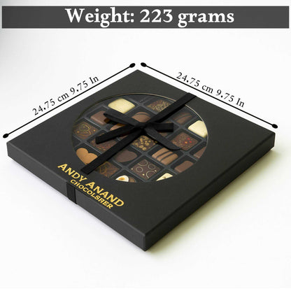 Andy Anand Gourmet Velvet Belgian Chocolate Bonbons Gift Box, 25 pc – Assorted Bon Bon Collection, European Craftsmanship, Birthday & Holiday Gift - - Food & Beverages > Desserts & Sweets > Chocolate
