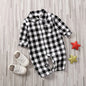 Baby Plaid Onesie Jumpsuit White 90cm