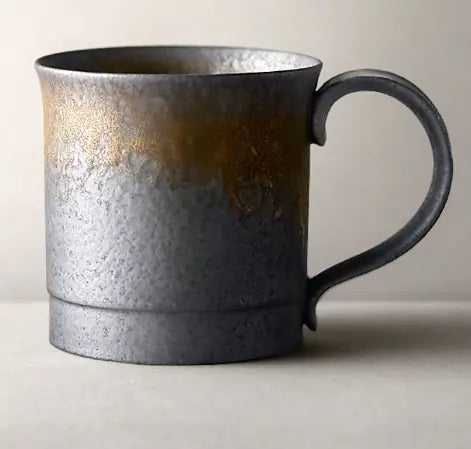 Black Vintage Handmade Ceramic Coffee Mug - Kia Day Design