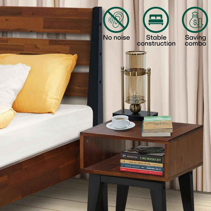 [Buy 1 Get 1] Emery Solid Wood Bed Frame & Nightstand - - Bedroom Set
