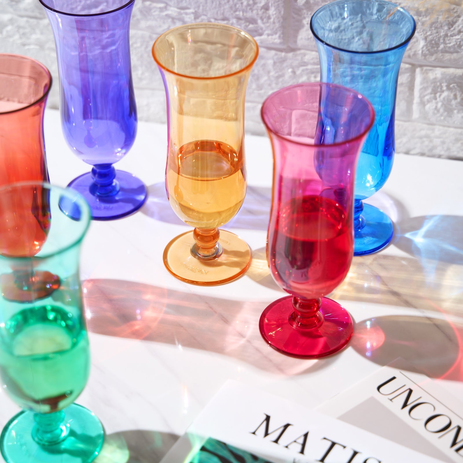Madrid Acrylic Hurricane Cocktail Glassware, Set of 6 - - Hurricane