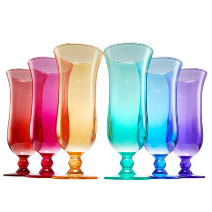 Madrid Acrylic Hurricane Cocktail Glassware, Set of 6 - - Hurricane